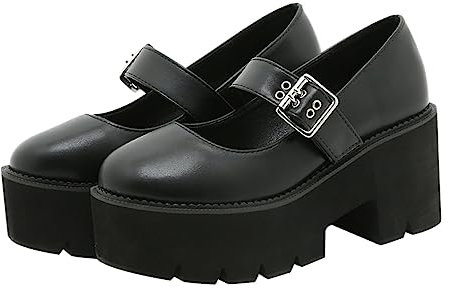 AOKWAWALIY Pumps Con Pizzo Rotondo Tacchi Piattaforma Scarpe Casual All'aperto Tacchi Con Fiocco Metallico Piattaforma Tacchi Stivali Tacchi Stivali Pompe Piattaforma Per Donna Microfibra Nero, Nero ,