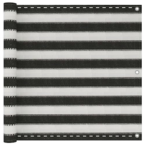 puraday Brise-vue d'extérieur - 90 x 300 cm - Avec œillets et corde en polyéthylène - Résistant à la moisissure et aux UV - Brise-vue pour balcon, jardin, balcon, protection contre le vent, couverture