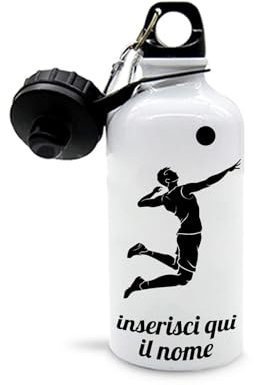 Mr. Gadgets Borraccia personalizzabile con nome vari modelli-Sport- Adulto 500ml (Pallavolo Uomo)
