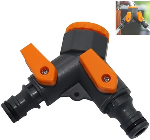 YUEHNEOM Raccordi idraulici Valvola a sfera Connettore rapido da 1/2 pollici a 3/4 pollici Y Shunt Adattatore Valvola per tubo da giardino Connettori splitter Doppio connettore per tubo da giardino