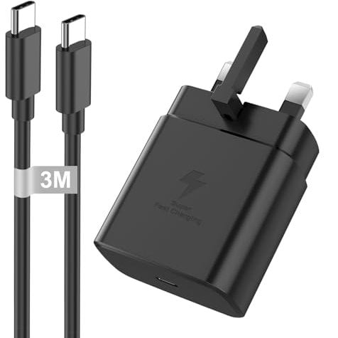 45W Samsung Super Fast Charger for Samsung Galaxy S25/S25+/S25 Ultra/S24/S24 Ultra/S23/S23 Ultra/S22/S21/S20/A55/A54/A15/A14, USB C Super Fast Charger with 3M USB Type C Charging Cable and Plug Charge