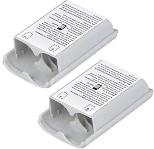 2 Pack Battery Pack Cover for Xbox 360 Wireless Controller, Replacement Battery Pack Cover Shell Case for Xbox360 (White)