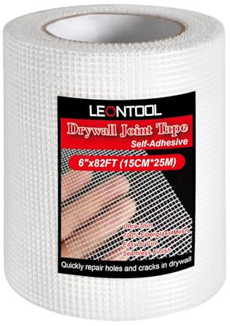 LEONTOOL Trockenbau-Klebeband mit einer Rolle, 15,2 cm breit x 82 m, robust, selbstklebend, für Wand, Risse, Patchwork, Reparaturstoff, für Decken