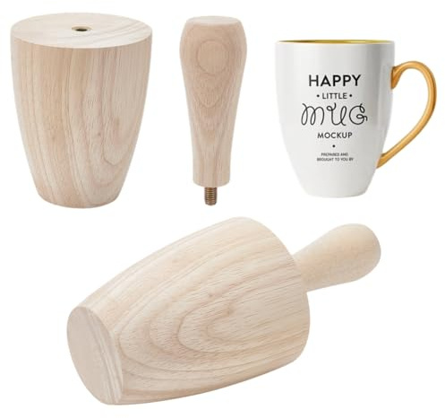 BENECREAT Moule à Gobelet en Bois de 217.5 x 99mm Moule à Poterie en Forme de Tasse Outil de Façonnage de Poterie pour la Fabrication de Tasses en Céramique de Mugs et de Vases