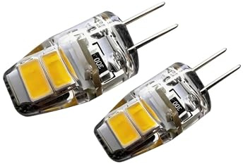 RUIPOCX 2er-Pack 5V 6V G4 LED-Lampe mit hoher Helligkeit, kompatibel mit Mikroskopen, Instrumenten, Niederspannungsbeleuchtungskörpern(Warm White 3000K)