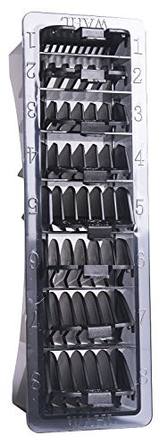 Wahl 8 Black Colour Cutting Guides Plastic Hair Clipper Attachment Combs