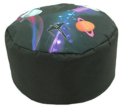 Thedecofactory Sitzsack, rund, 40 x 20 cm, Galaxy, Polyester, Schwarz