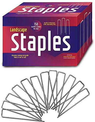 Ashman 150 Pack Galvanized Garden Stakes Landscape Staples and Fence Stake Sod Staples - Heavy Duty & Anti Rust Zinc Coated.