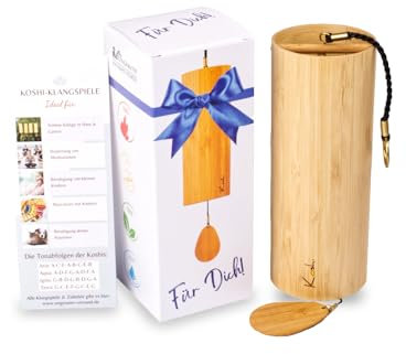 Koshi Klangspiel Aqua Wasser aus Bambusfurnier | Windspiel mit Geschenkverpackung | Geschenkbox