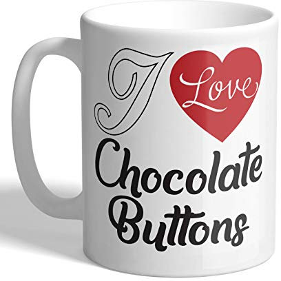I Love Mugs - I Love Chocolate Buttons - Mug, Ceramic, 11fl.oz.