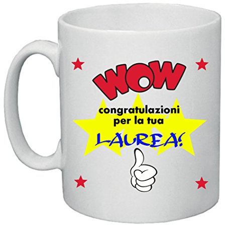 Tazza Mug Decorata con Frase Dottore - 8x10 cm - Ceramica - Stile Elegante - Regalo Laurea - Collezione Regali