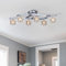 BESTIER Modern Elegant Glass Crystal Deckenleuchte Kronleuchter 6 Light Chrome Semi-Flush Mount Leuchte Länge 77 x Breite 25 cm x Höhe 19 cm