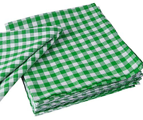 Stoff Serviette Kariert Baumwolle - Vichy Karo, Gingham, Karomuster, Landhausstil, Landhaus, Napkin (Grün, 40 x 40 cm, 1 Stück)