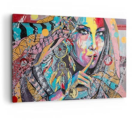 ARTTOR Bilder auf Leinwand 120x80cm Wandbild Abstrakt Menschen - 3427