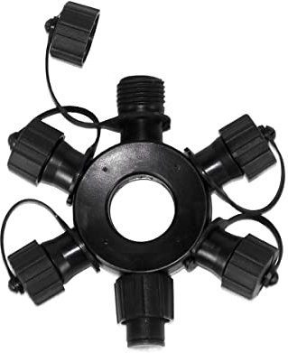 Festive Lights - ConnectPro Lighting Accessories - Connectable Outdoor Waterproof Rubber Cable (5 Port Ring Connector, Black)