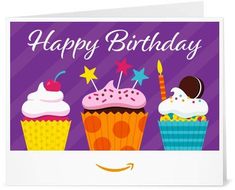 Amazon.de Gutschein zum Drucken (Happy Birthday Cupcakes)