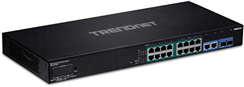 TRENDnet, TPE-3018LS, Switch di Sorveglianza PoE+ Smart Gigabit a 18 Porte, 6 porte Gigabit PoE+, 2 porte Gigabit, 2 slot SFP, budget PoE da 220 W