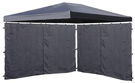 QUICK STAR Set Ersatzdach und 2 Seitenteile für Pavillon 3x4m Grau RAL 7012 Pavillondach Ersatzbezug Seitenwand mit Reißverschluss