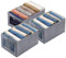 3 Pack Wardrobe Storage Organiser Foldable Clothes Storage Organiser Boxes for Wardrobe Shelves Drawers Organisers for Jeans Sweaters Trousers (Grey-3Pcs)