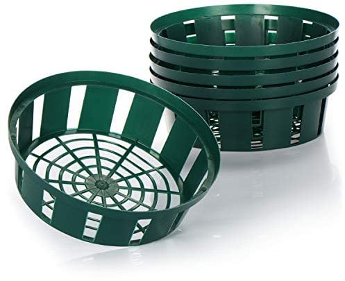 com-four® 6X Pflanzkörbe für Blumenzwiebeln, Anzucht-Pflanzschale zum Einpflanzen und Aufbewahren von Zwiebelpflanzen, Kleiner grüner Zwiebelkorb (06x Pflanzschale - 22cm)