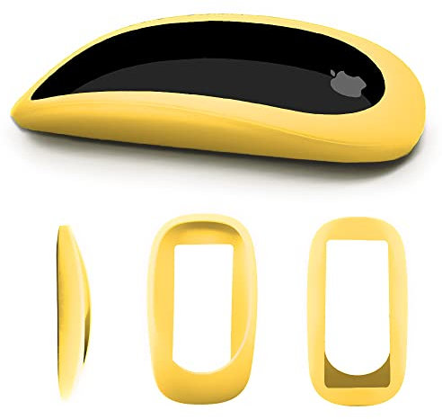 Protective Case for Apple Magic Mouse 1&2, Drop-Resistant, Wear-Resistant Mouse Accessories Silicone Cover (Yellow)