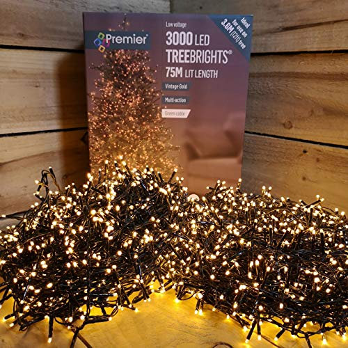 3000 Vintage Gold Treebrights Multi Action Christmas Tree Lights