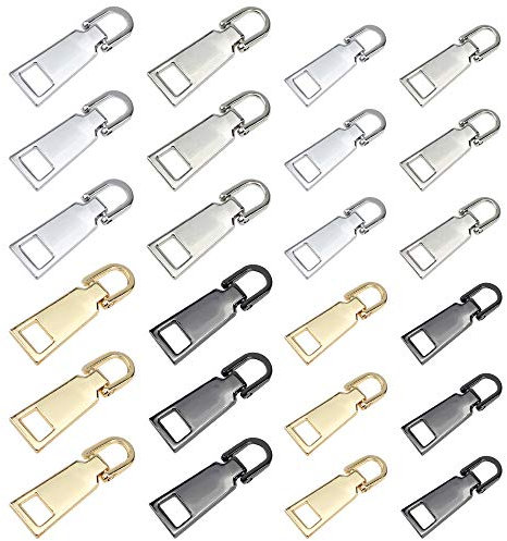 YPLonon Reißverschluss-Zuglaschen 24 Stücke Reparatur Pull Tab 2 Größen Reißverschluss Fixierer Ersatz für Koffer Rucksack Kleidung Jacke Taschen Gepäck DIY Handwerk