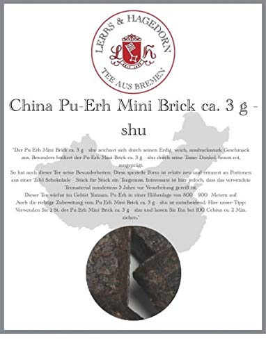 Lerbs & Hagedorn, Schwarzer China Tee Pu-Erh Mini Brick Ca. 3 g - shu | Erdig, Weich, Ausdrucksstark 2kg Ca. (162 Liter)