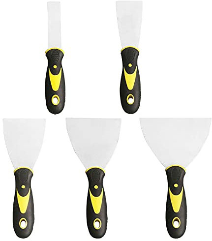 ULWSY Raschietti per vernice per carta da parati, 5 pezzi di raschietto per vernice riempitivo set di strumenti per la rimozione della vernice decorativa fai-da-te