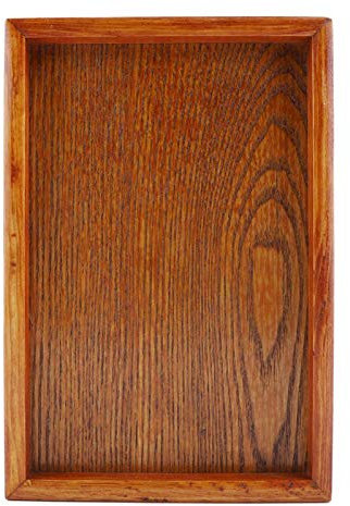 Vassoio da Tè in Legno Rettangolare, Vassoio da Portata in Bambù Naturale, Snack Piatto di Conservazione Alimenti per Hotel Casa (22 * 15cm)