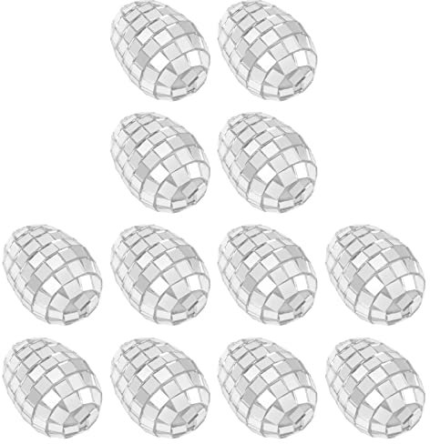 DOITOOL 12 Stücke Glaskugeln Mosaikkugel Dekokugel Baumschmuck Baumanhänger Glitzer Ostereier zum Aufhängen Glänzend Eier Spiegelglas Eier Osterdeko Eier Dekoeier Ostereierdeko