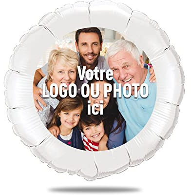 1 Ballon personnalisé photo ou logo - Ballon 100% personnalisable - Ballon gonflable personnalisé air ou helum (Lot de 1)