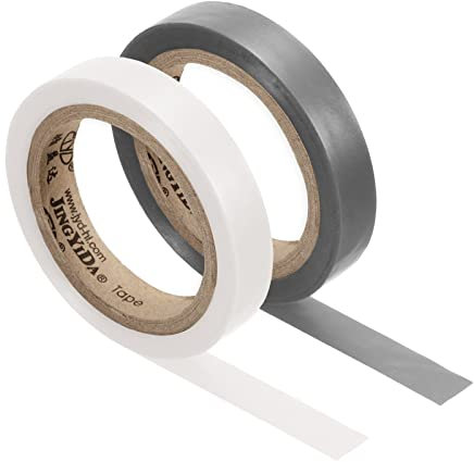 PATIKIL 26Ft Grip Finishing Tape, 2 Pack PVC Racquet Finishing Tapes Racket Accessories Sticky Seal for Tennis Badminton, Grey/White