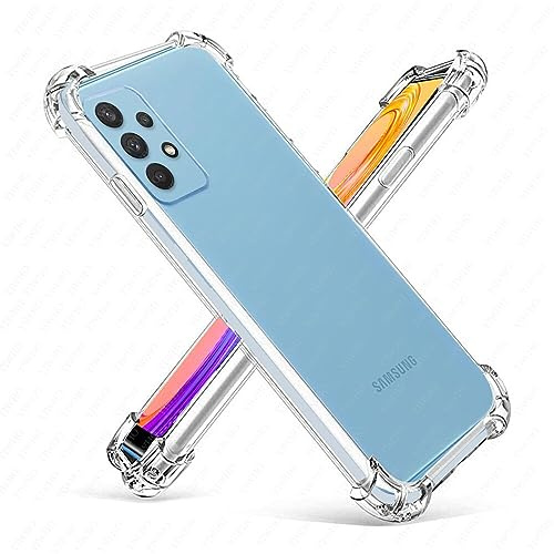 Hually Case for Samsung Galaxy A32 5G (6.5-inch), Crystal Clear Shockproof, Ultra Thin Flexible TPU & Hard PC Cover for Samsung Galaxy A32-5G