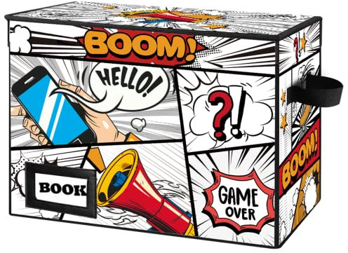 YNSZAS Collection Comicbuch-Aufbewahrungsboxen, Schutz-Organizer, 40,1 x 19,8 x 30 cm, zusammenklappbar, kurze Box, für 160–180 Comic-Bücher, robuster Mülleimer, Behälter, Halter, Regal