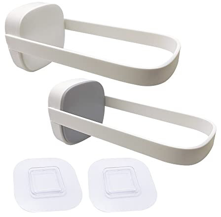 XINGSUI Aufhänger Stapler Organizer-2 Stück Kleiderbügel Aufbewahrungs Organisator,Halter Stapler für Waschküche Schlafzimmer Badezimmer(Weiß,Grau)