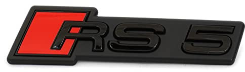 Audi 8W6853736GT94 Schriftzug RS5 Kühlergrill Clip Emblem Logo Plakette, schwarz/rot, für Facelift ab Modelljahr 2020