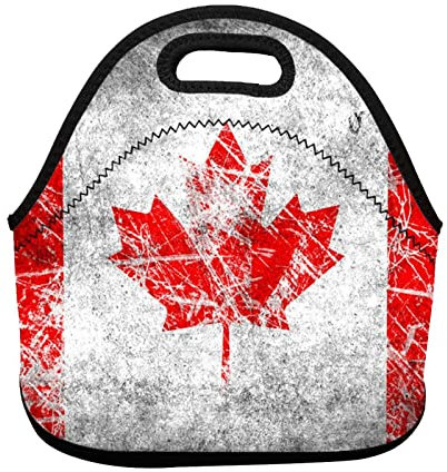 AABSTBFM Lunch-Tasche mit Kanada-Flagge, bedruckt, Neopren, isoliert, frisch, kühlend, für Männer und Frauen