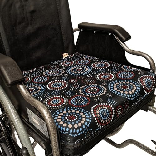 SENIORI Rollstuhlkissen Sitzkissen für Rollstuhl Sitzerhöhungv 42 x 42 x 8 cm Antidekubitus Kissen mit bequemer Schaumstoffschicht (1K. Kreise)