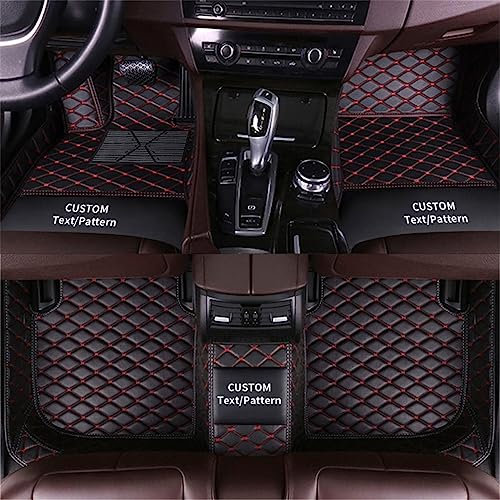 Anpassen Fußmatten für Dodge RAM 1500 2500 Avenger Charger Challenger Caliber Journey PU-Leder Auto Fussmatten Set Allwetter wasserdichte rutschfeste Teppich?Schwarz Rot?