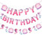 SUNBEAUTY Meerjungfrau Happy Birthday Banner 3 Stück Geburtstag Girlande Meerjungfrau Geburtstag Deko für Kindergeburtstag Mädchen