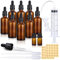 8 Stk 30ml Flacon de Pipette et 2 Stk 5ml Flacon, Petit Flacon en Verre Ambré, flacon vide huile essentielle avec pipettes, Flacon Huile Essentielle Verre pour les huiles essentielles/aromathérapie