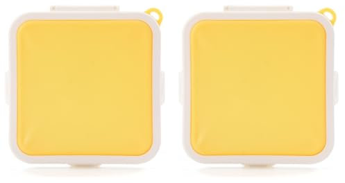 IZKOOKE Sandwichbehälter Wiederverwendbar, Silikon Sandwich-Aufbewahrung mit Abbrecher, Sandwichbox für Mittagessen, BPA-frei, auslaufsicher, Kunststoff-Lebensmittelhalter (2 Gelb)