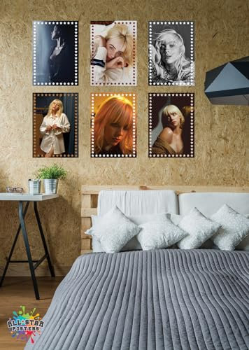 Billie Eilish AllStars Posters - x6 A3 Posters With Foiled Coloured Stars/Luxury Gloss Paper