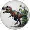 T-Rex Dinosaurier Magnet mit Flaschenöffner rund T-Rex Tyrannosaurus Motiv Prähistorischer Jura Raubtier Ideal für Kreidezeit Fossil Enthusiasten