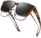 URUMQI Polarisierte Sonnenbrille Herren Damen UV400 Schutz übergroße Quadratische Sonnenbrille für Brillenträger Fit over Brille Fahren Angeln Schildpatt Rahmen