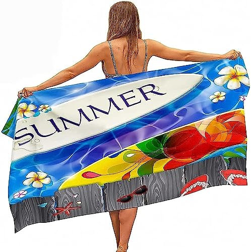 Microfaser Strandtuch Surfbretter Mit Sommermotiv 80 X 160 cm Schnelltrocknend Sandfrei Strandhandtuch Badetuch Groß Microfaser Handtücher Für Strand,Fitnessstudio,Yoga,Reise,Camping Und Wan-5I7A/O5Y