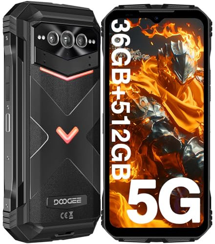 DOOGEE VMAX Plus [2025] Movil Resistente 36GB+512GB, 22000mAh 33W, Cámara 200MP+Visión Nocturna, 6.58 FHD+ 120Hz, Dimensity 7050 Móvil irrompible 5G, Android 14, TF 2TB, IP68IP69K/NFC/WiFi6/Huella