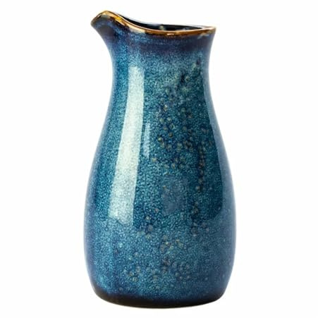 Verlo DEEP BLUE Krug 400 ml, Mikrowelle und Spülmaschinegeeignet Porzellan, Blauer Porzellankrug, handgefertigt