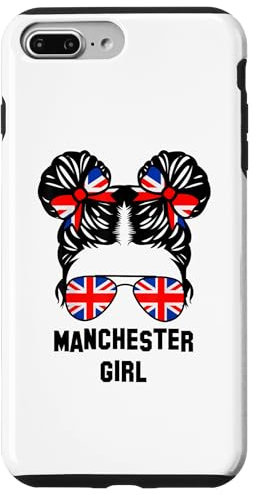 Manchester Girl Messy Bun, UK British United Kingdom Flag Case for iPhone 7 Plus/8 Plus